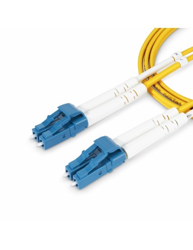 Cable de Fibra Óptica Dúplex LC a LC (UPC) OS2 Monomodo de 2m - 9/125µm - 10G - Resistente a Dobleces - Low Insertion Loss - Ca
